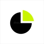 Minimalist Pie Chart Icon Black Lime Green Segments Clean Flat Featuring Large Section Small Segment Against White 458380824
