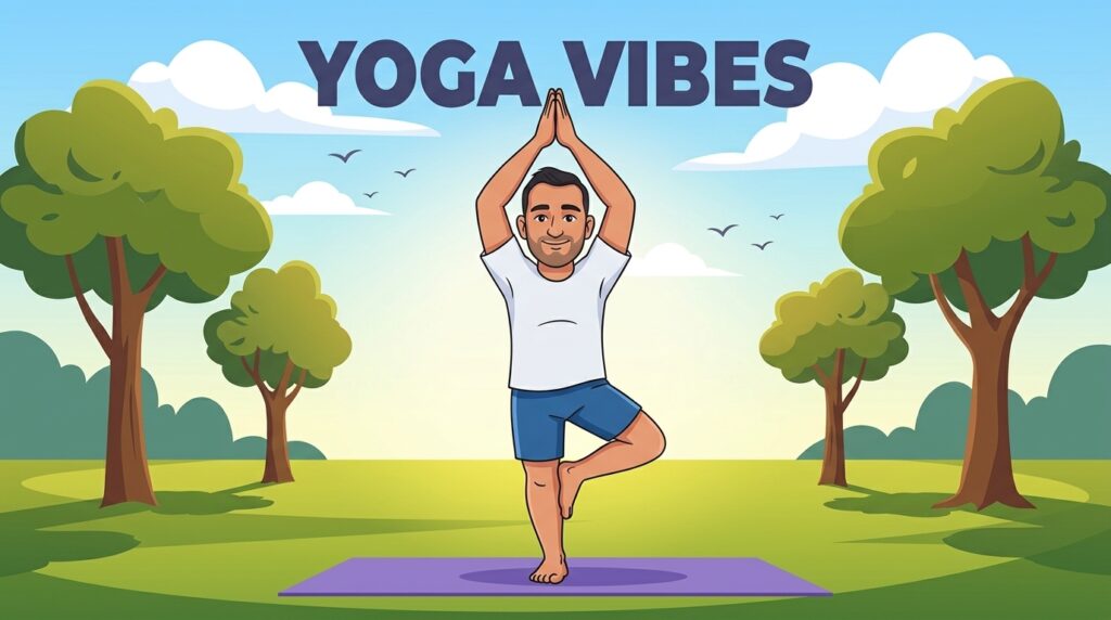 Cartoon Character Doing Yoga 202608050119